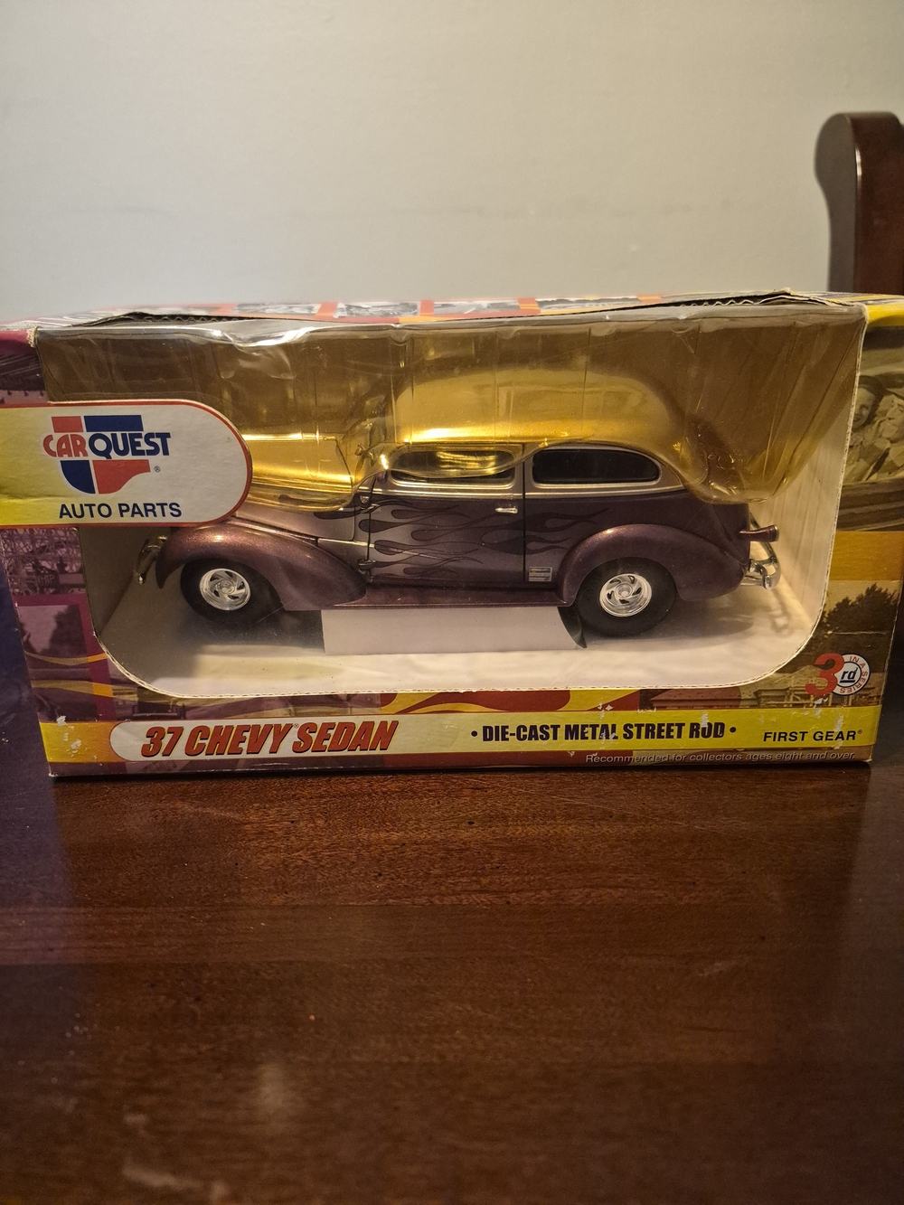 37 Chevy Sedan Die-Cast Model - Purple and Gold